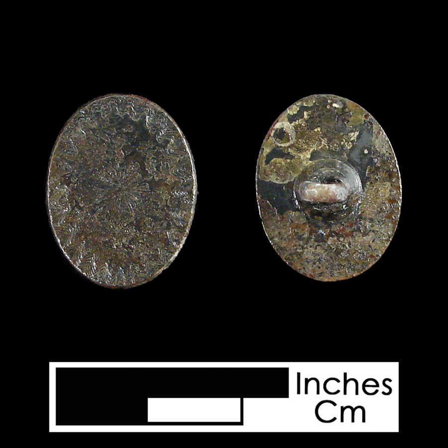 Image of copper alloy linked button.