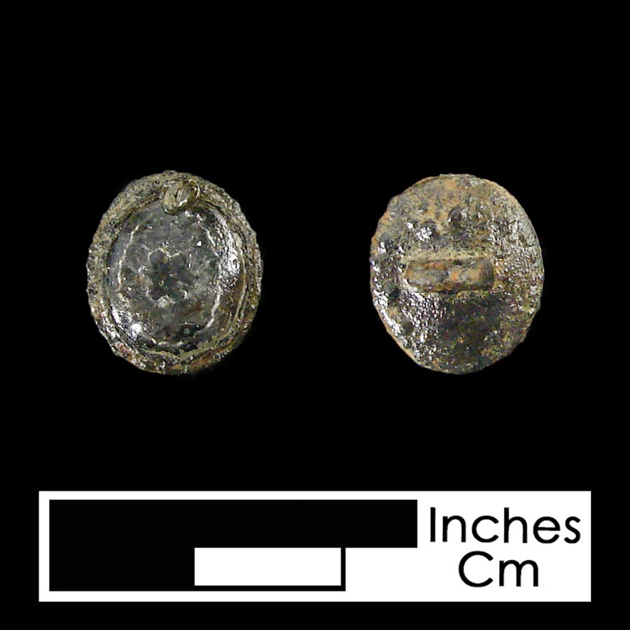 Image of pewter linked button.