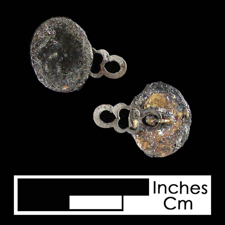 Image of copper alloy linked button.