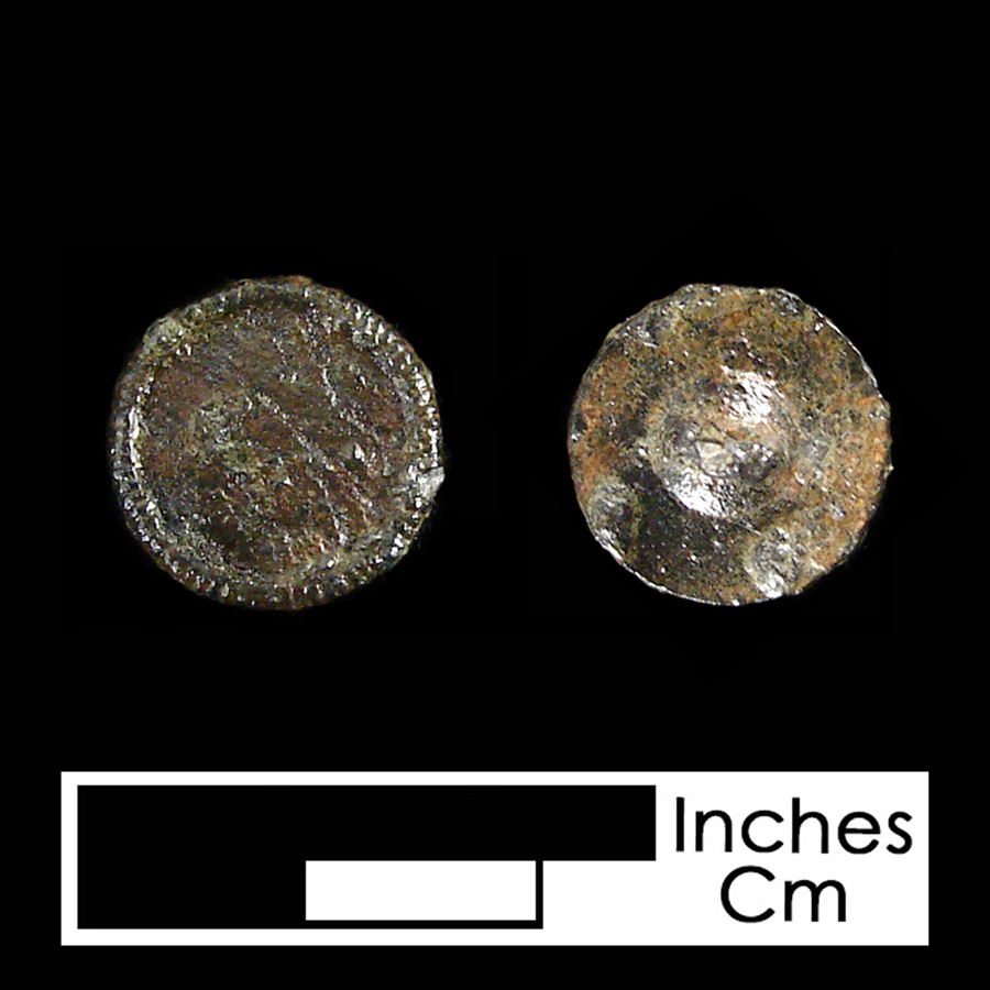 Image of pewter linked button.