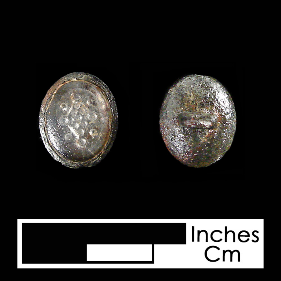 Image of pewter/glass linked button.