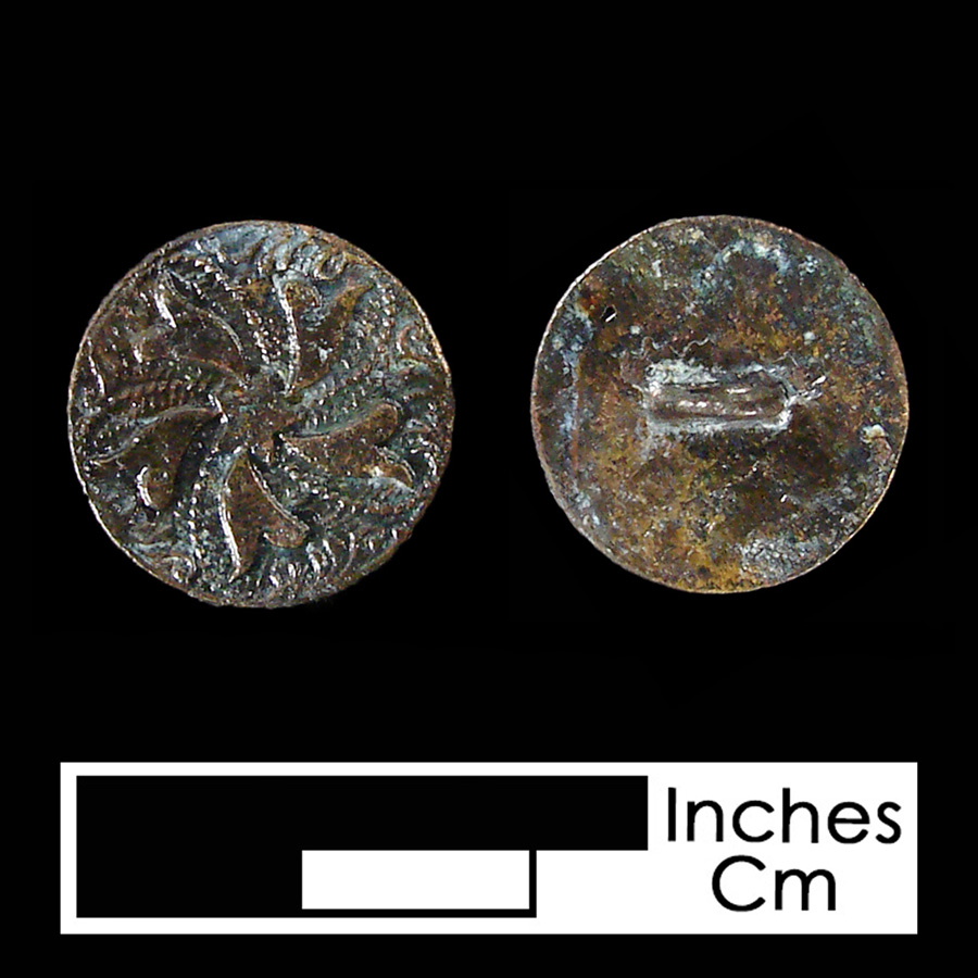 Image of copper alloy linked button.