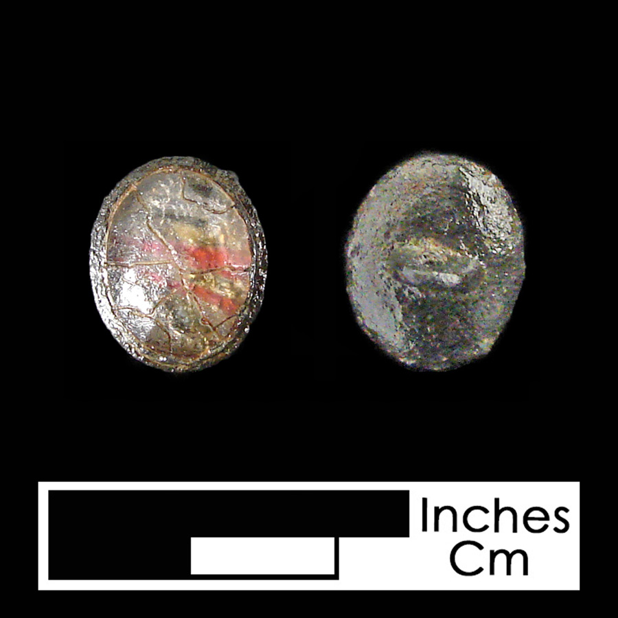 Image of pewter/glass linked button.