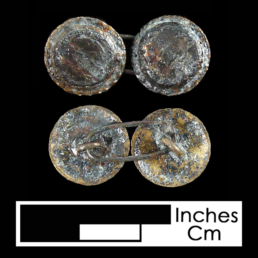 Image of copper alloy linked button.