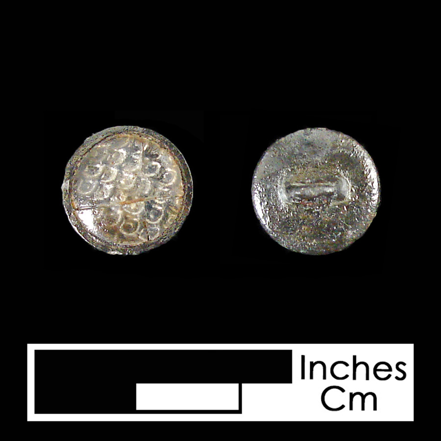 Image of pewter/glass linked button.