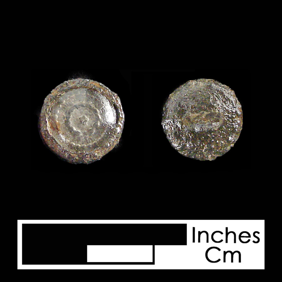Image of pewter/glass linked button.