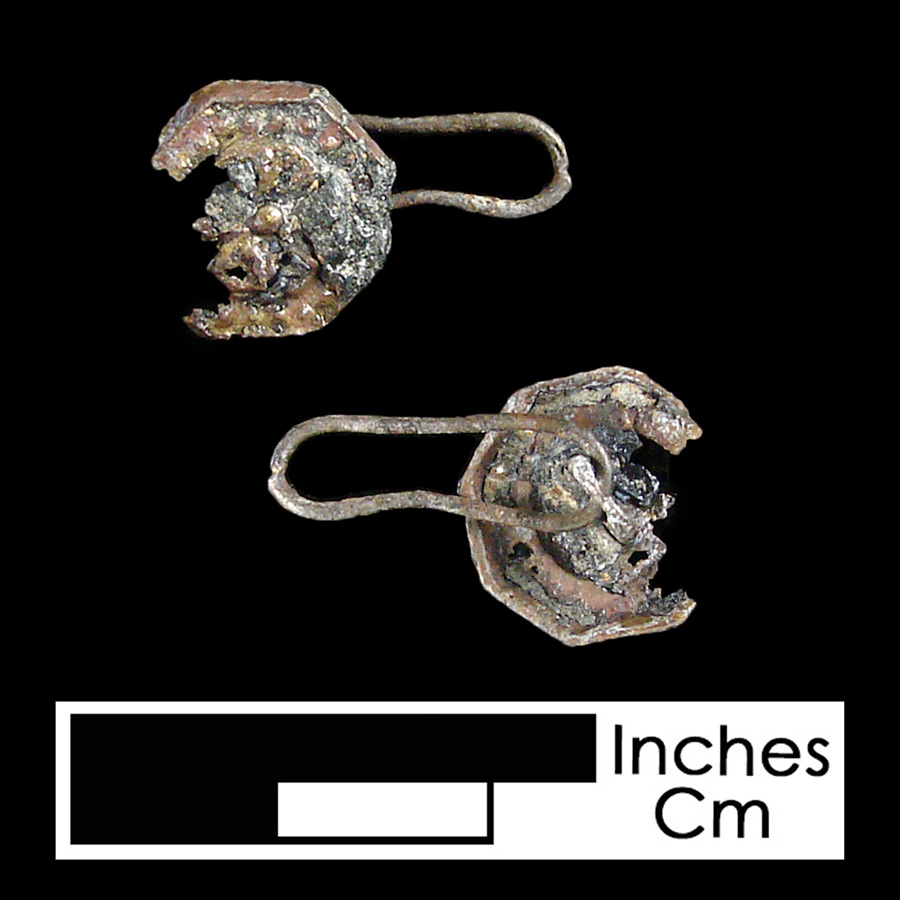 Image of copper alloy linked button.