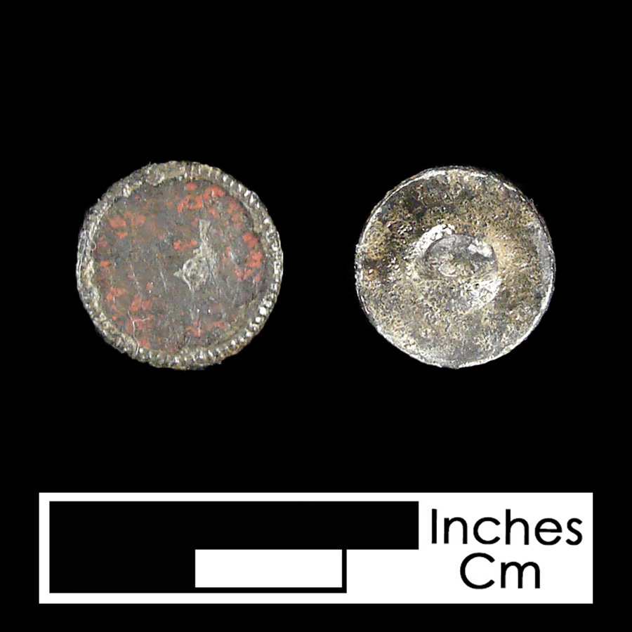 Image of pewter linked button.