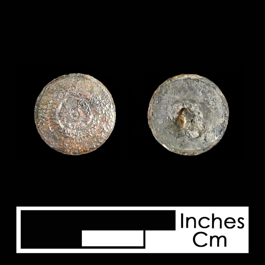 Image of copper alloy/pewter linked button.