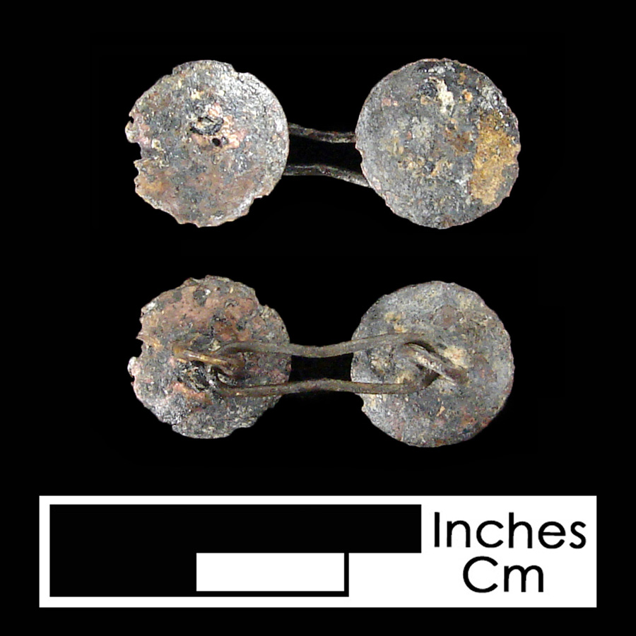 Image of copper alloy linked button.