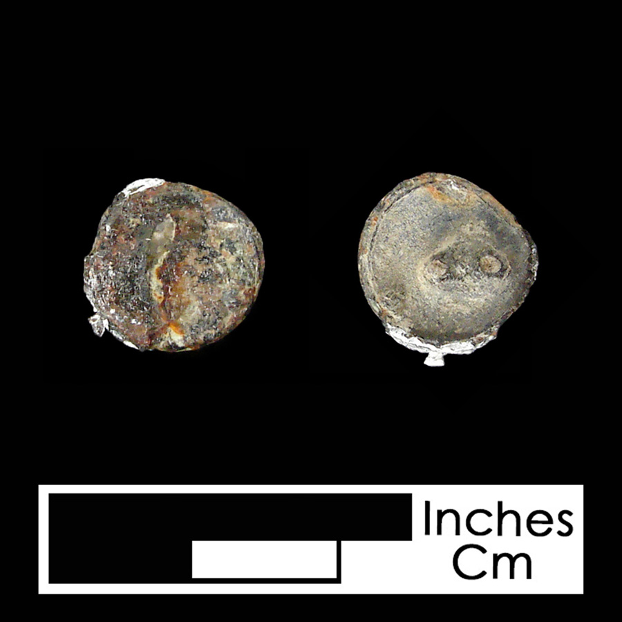 Image of copper alloy/pewter linked button.