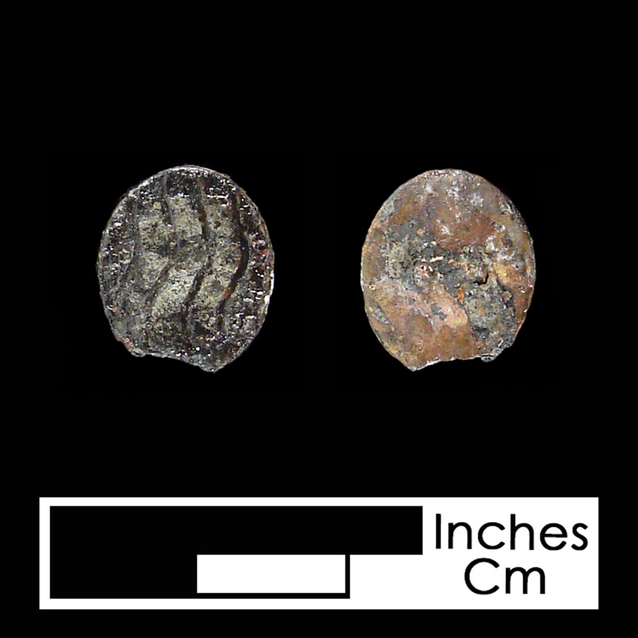 Image of copper alloy linked button.