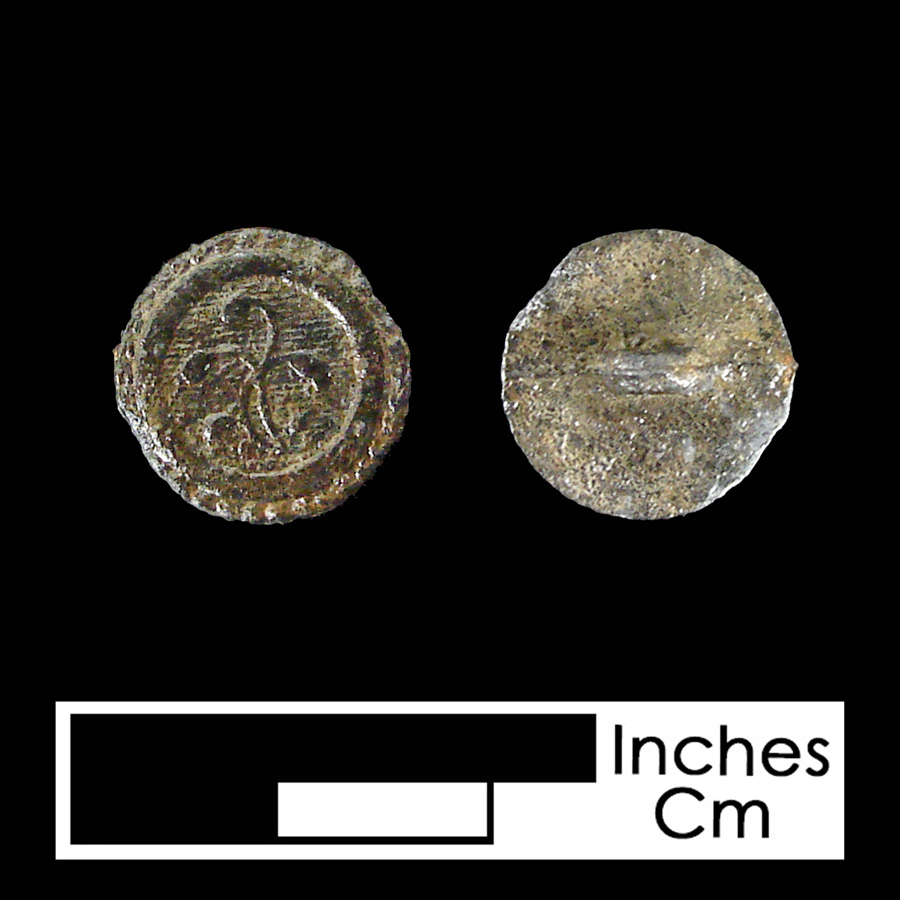Image of pewter linked button.