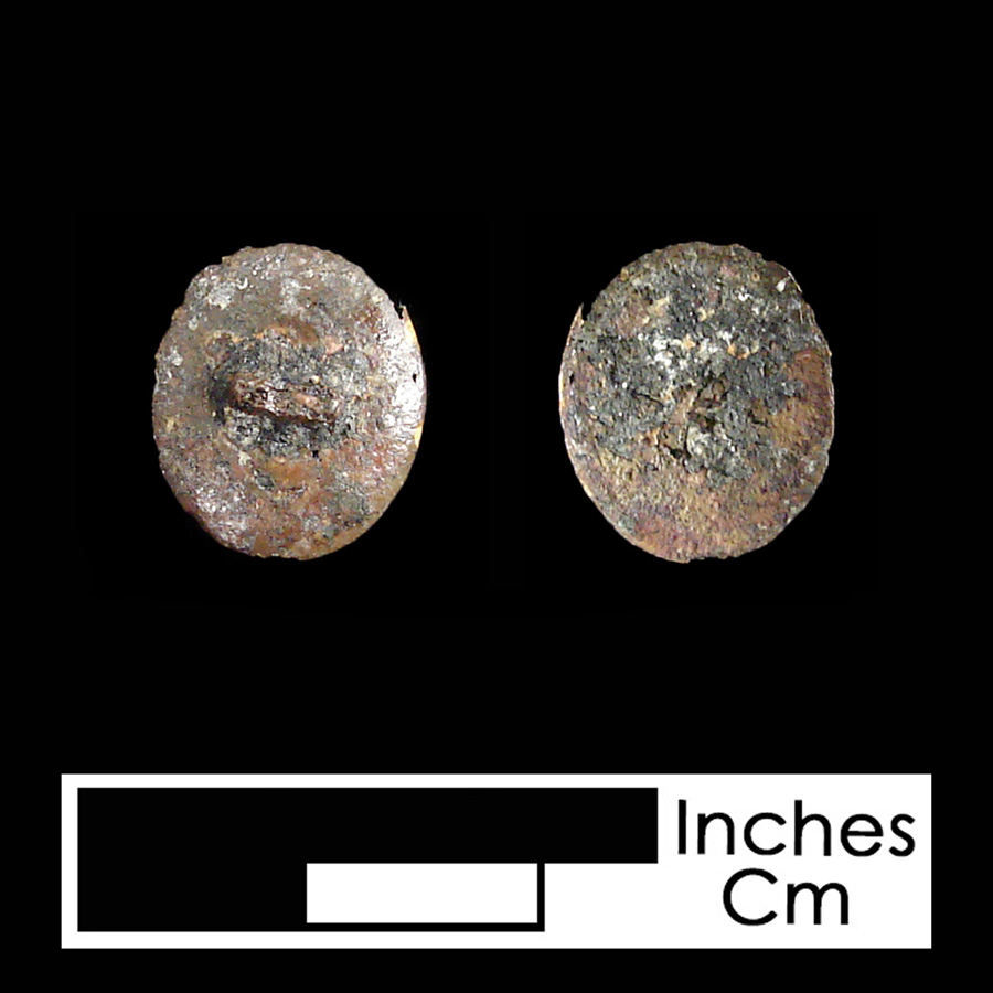 Image of copper alloy linked button.