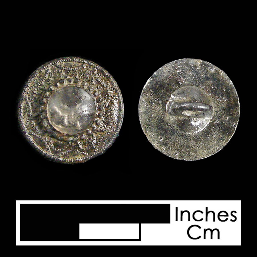 Image of pewter/glass linked button.