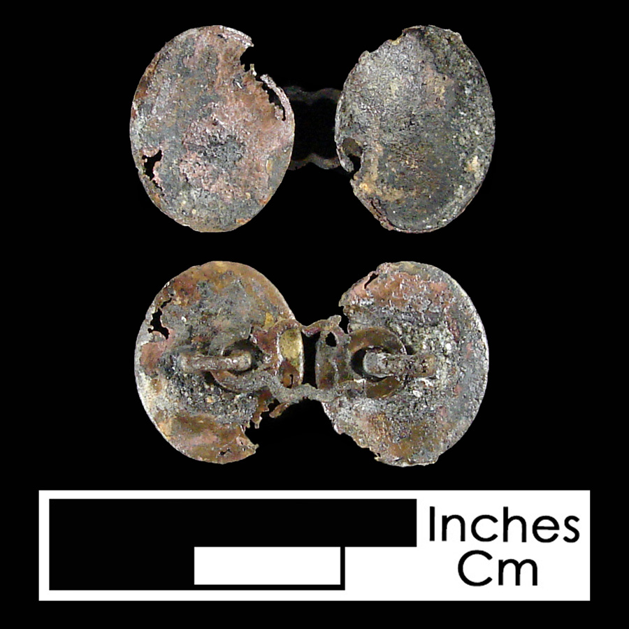 Image of copper alloy linked button.