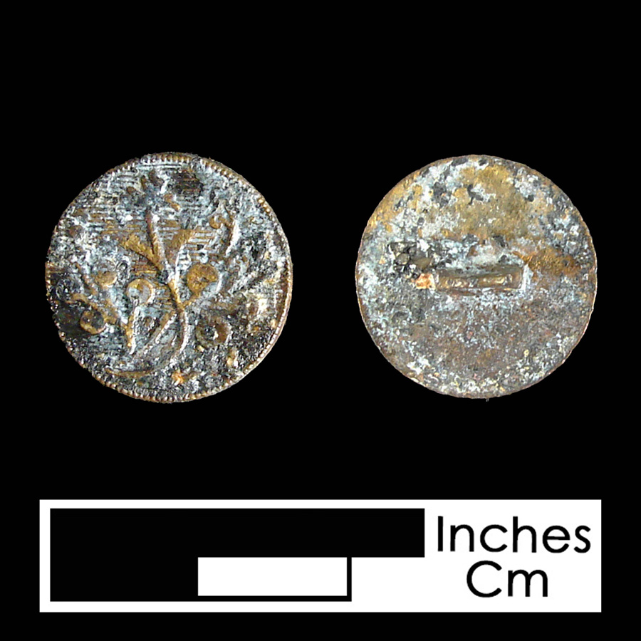 Image of copper alloy linked button.