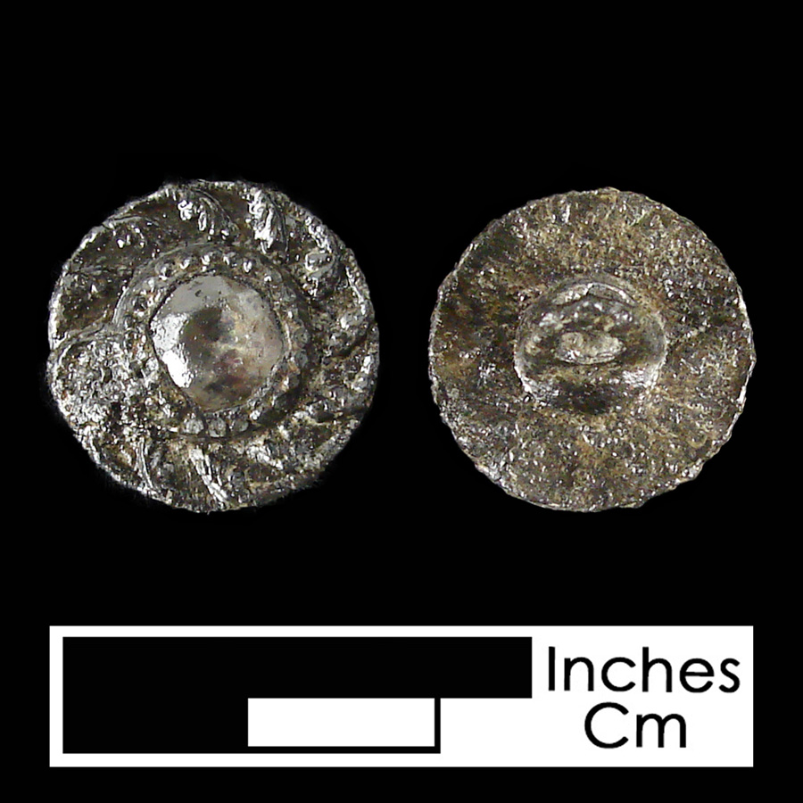 Image of pewter/glass linked button.