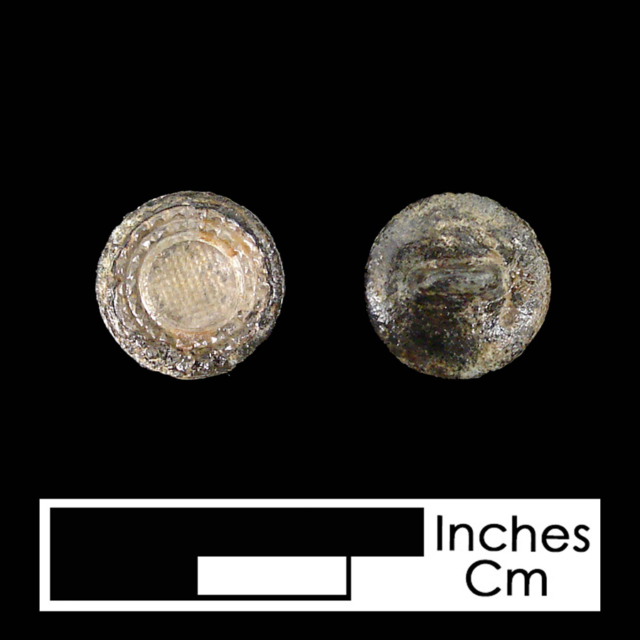 Image of pewter/glass linked button.