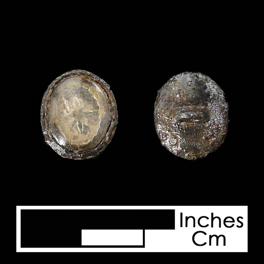 Image of pewter/glass linked button.