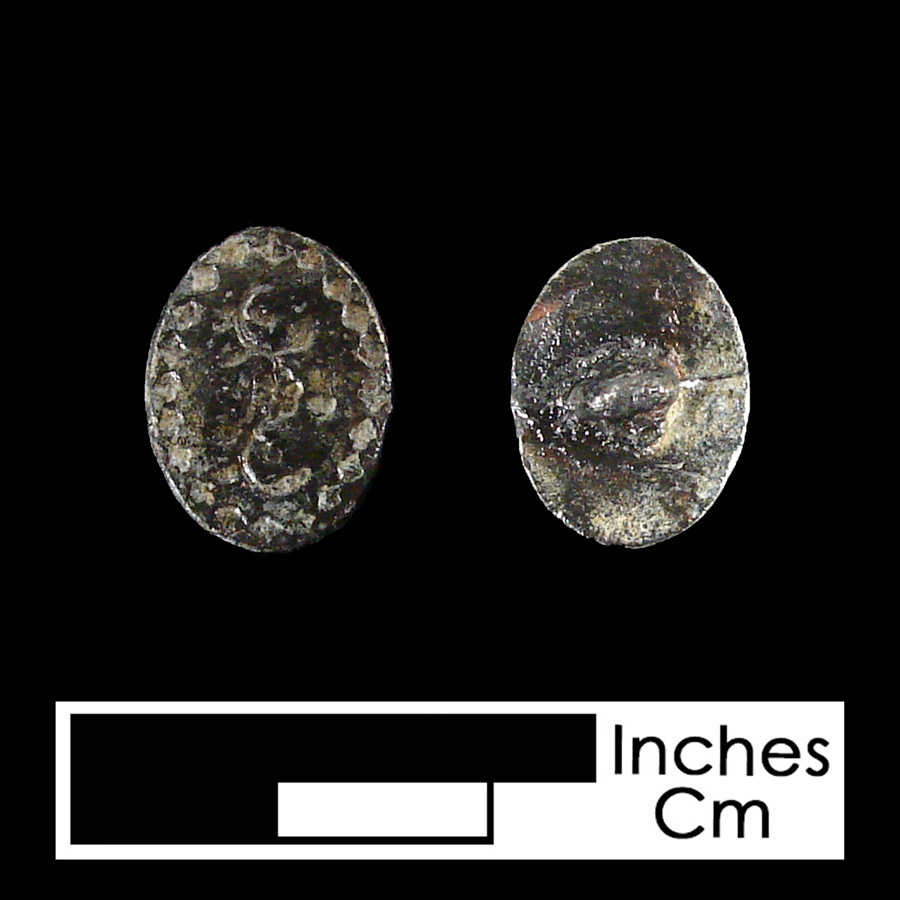 Image of pewter linked button.