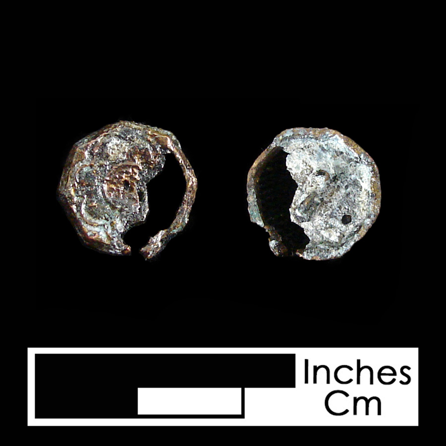 Image of copper alloy linked button.