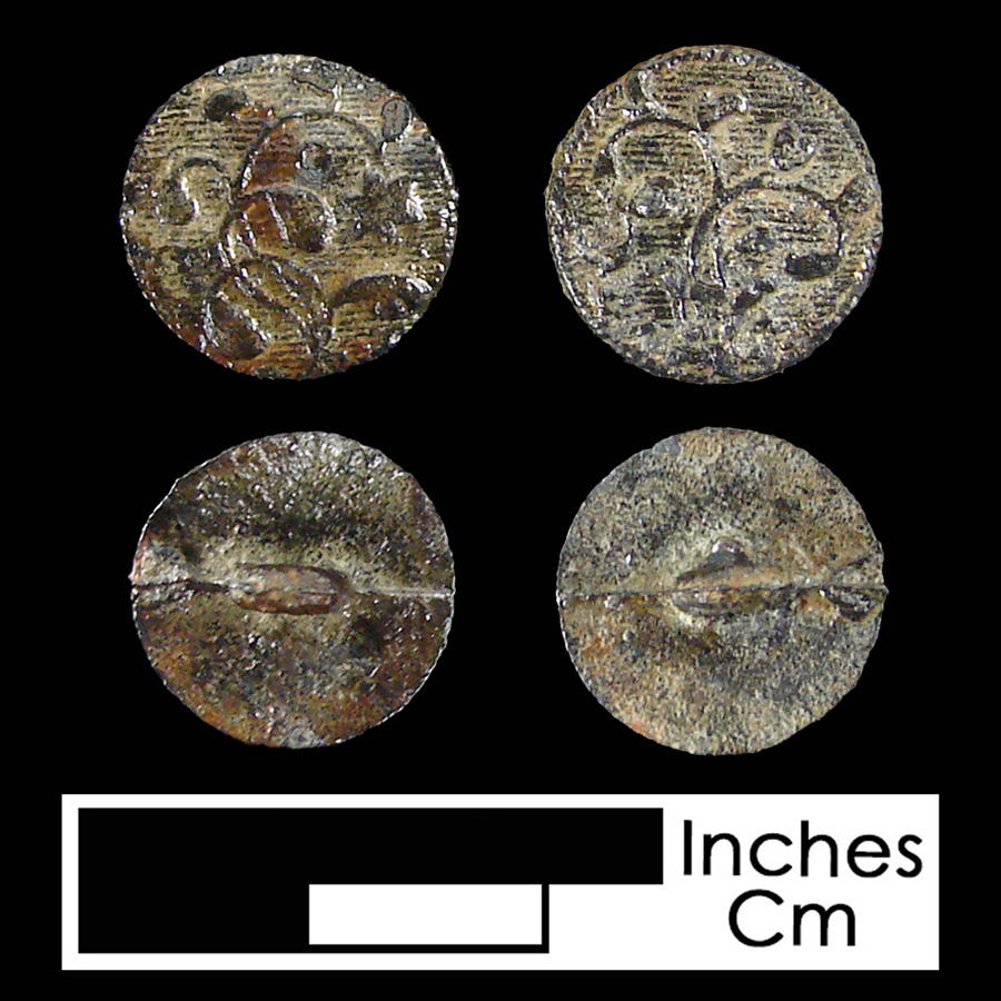 Image of pewter linked button.