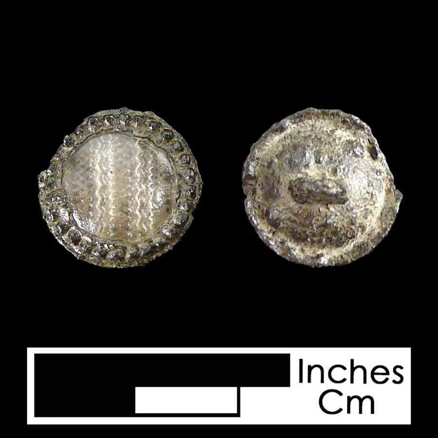Image of pewter/glass linked button.