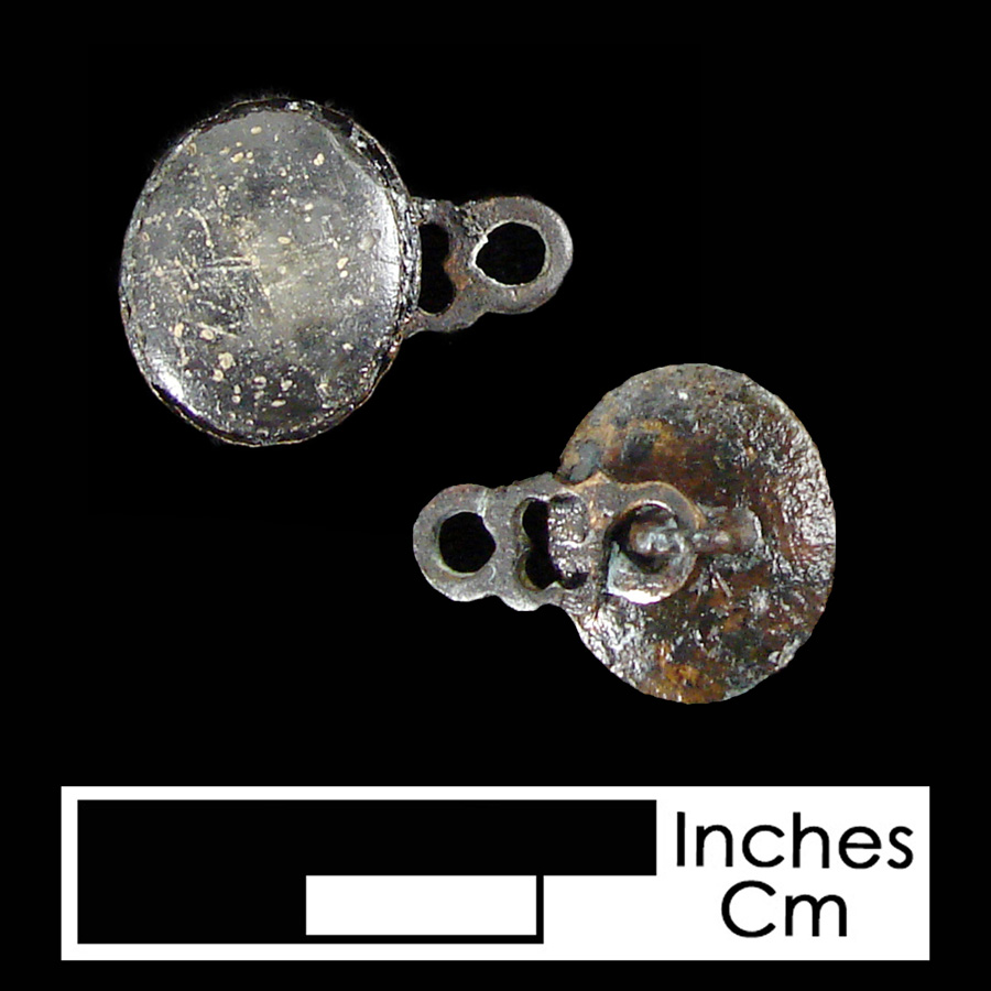 Image of copper alloy/glass linked button.