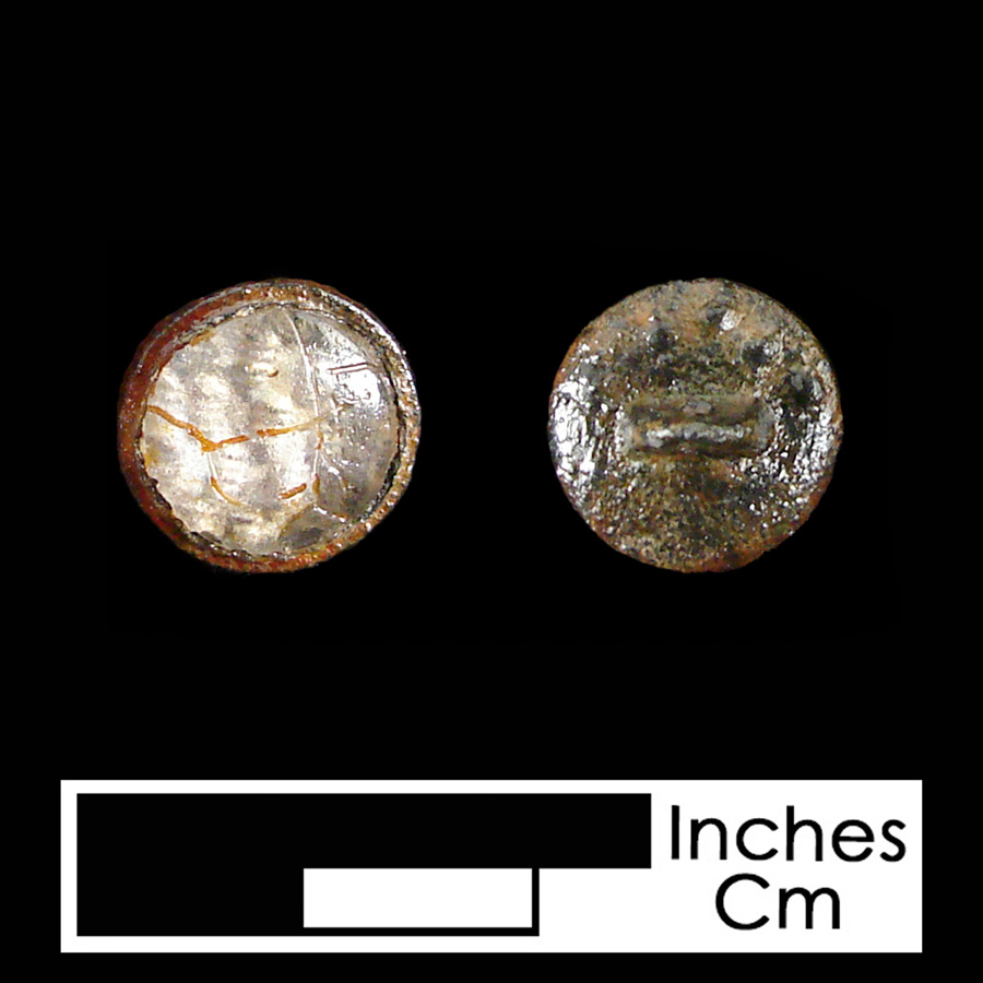 Image of pewter/glass linked button.