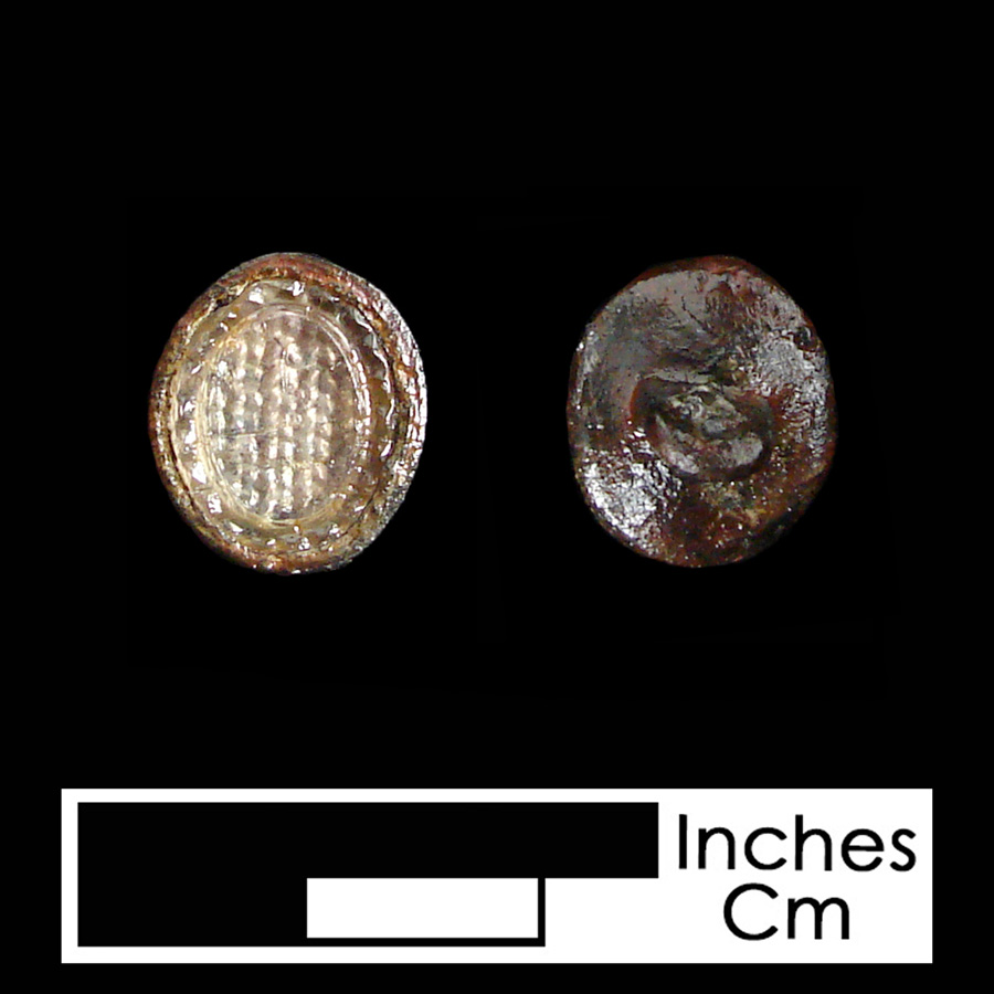 Image of pewter/glass linked button.