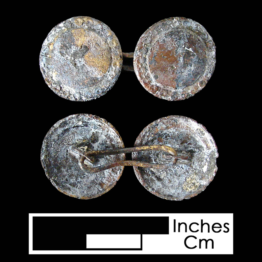 Image of copper alloy linked button.