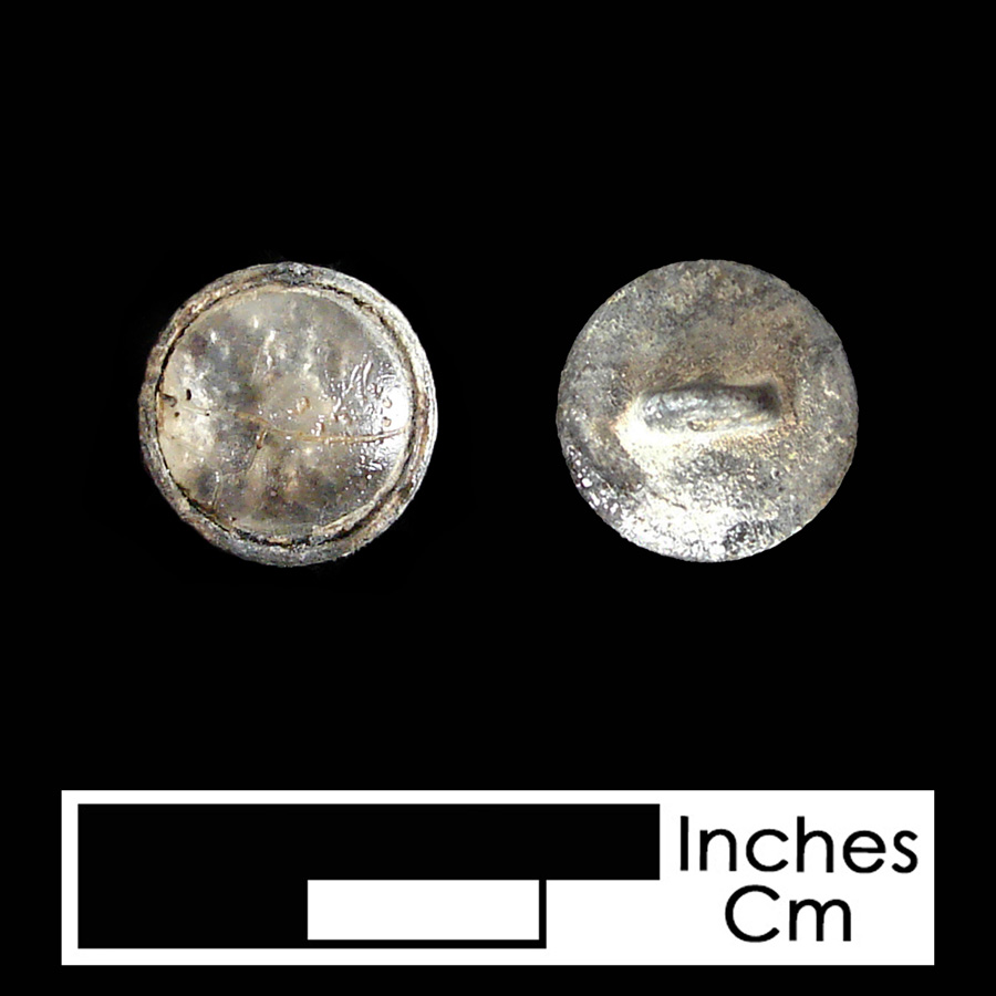 Image of pewter/glass linked button.