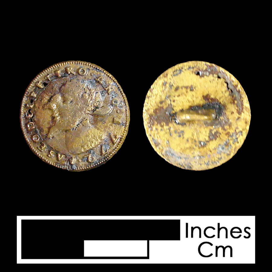 Image of copper alloy linked button.