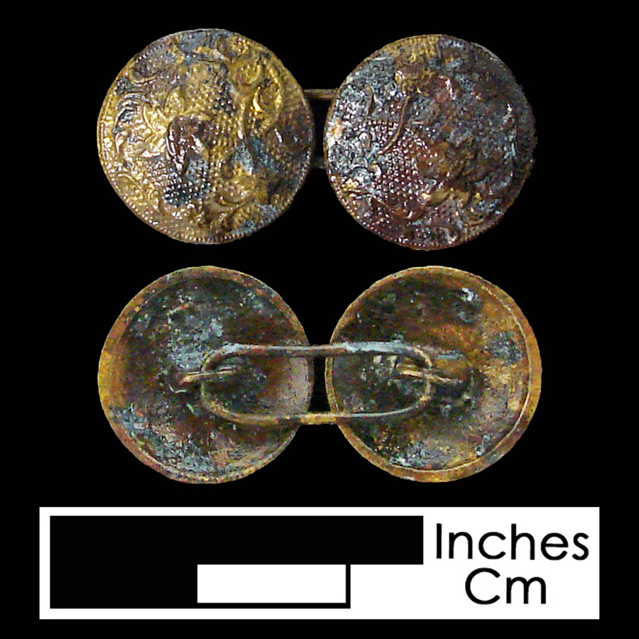 Image of copper alloy linked button.