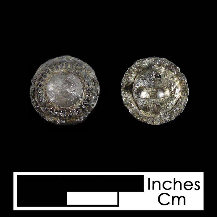 Image of pewter/glass linked button.