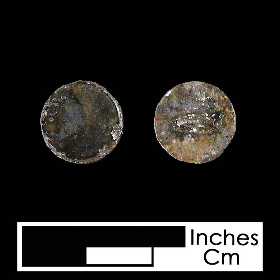 Image of copper alloy linked button.