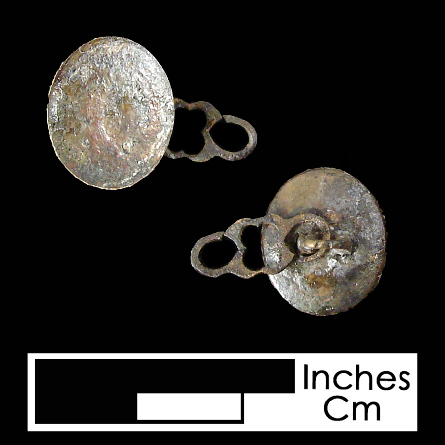 Image of copper alloy linked button.