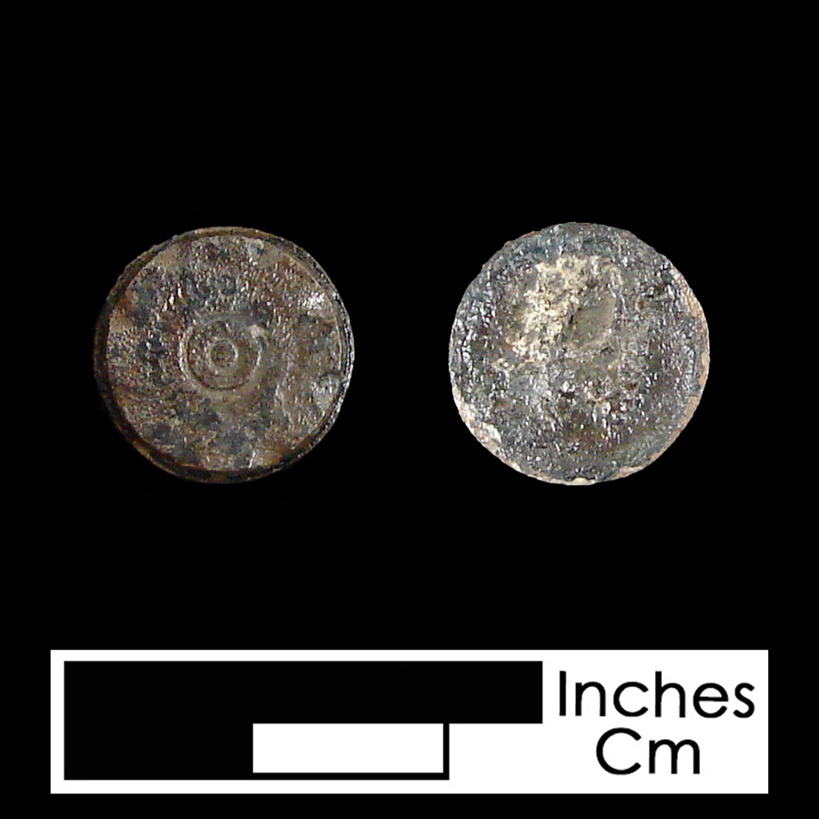 Image of pewter linked button.