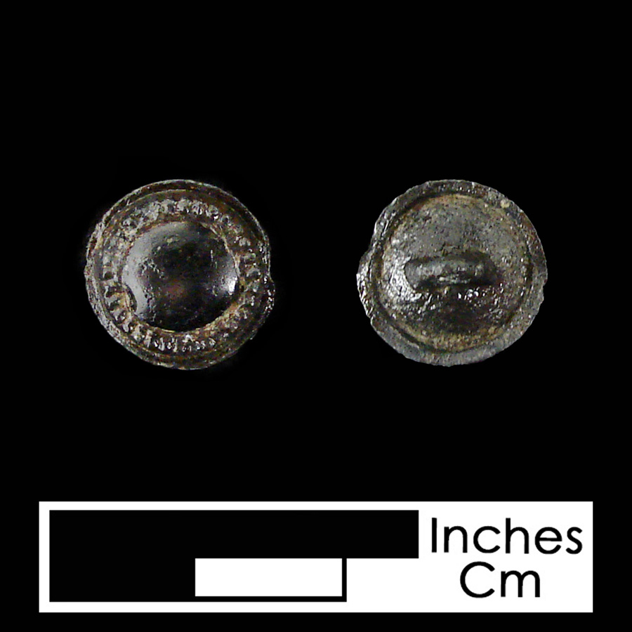 Image of copper alloy/glass linked button.