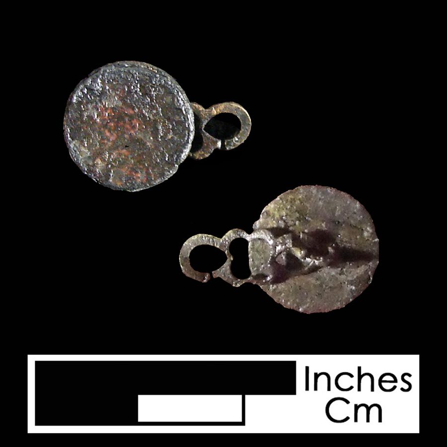 Image of copper alloy linked button.