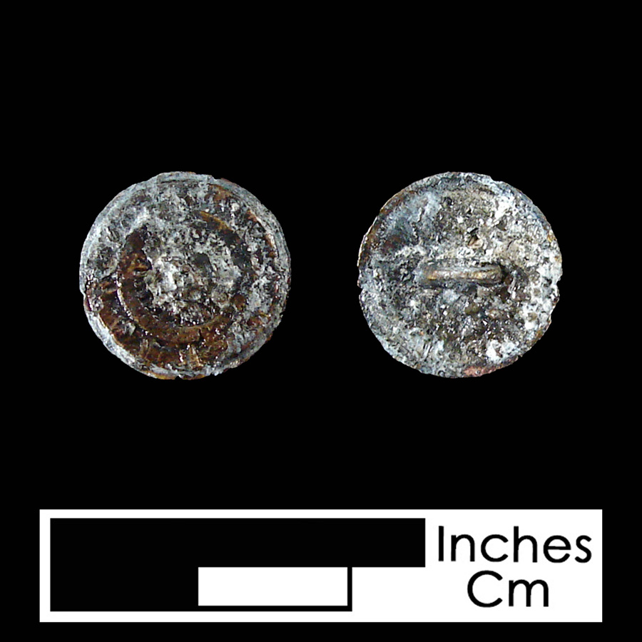 Image of copper alloy linked button.