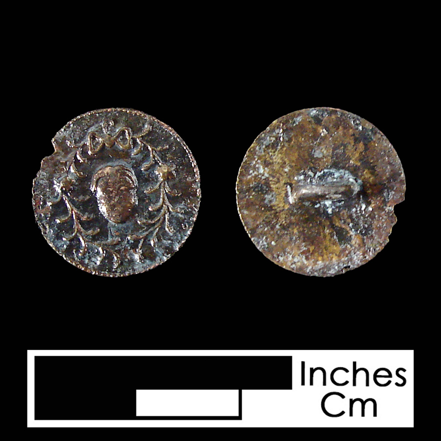 Image of copper alloy linked button.
