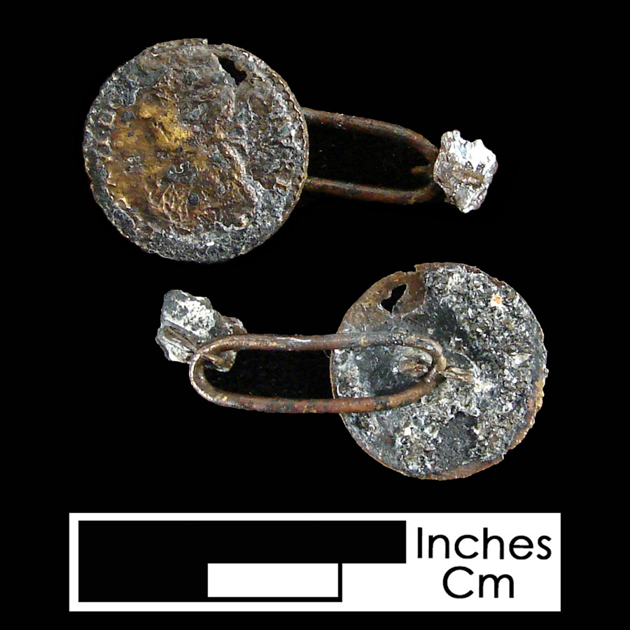 Image of copper alloy linked button.