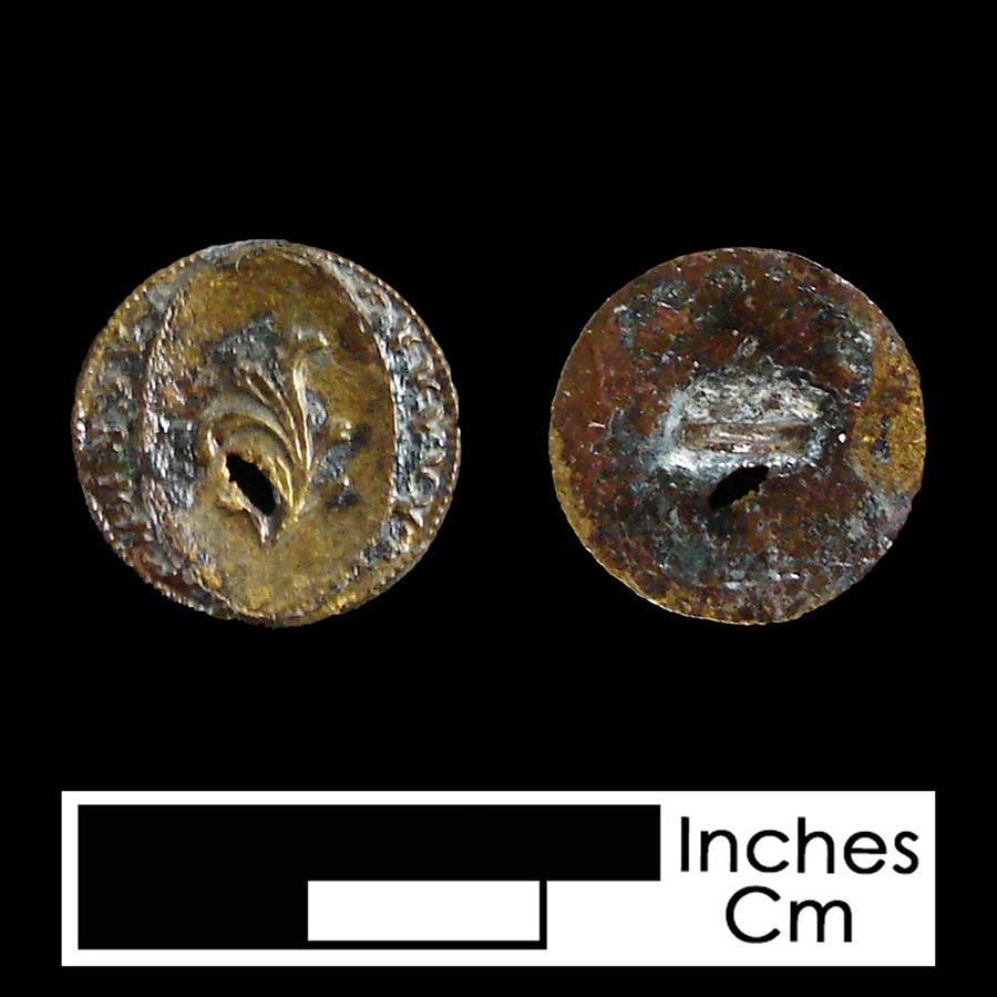 Image of copper alloy linked button.