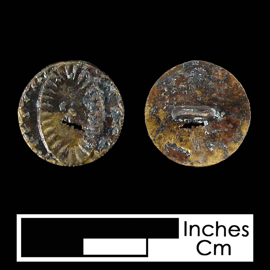 Image of copper alloy linked button.