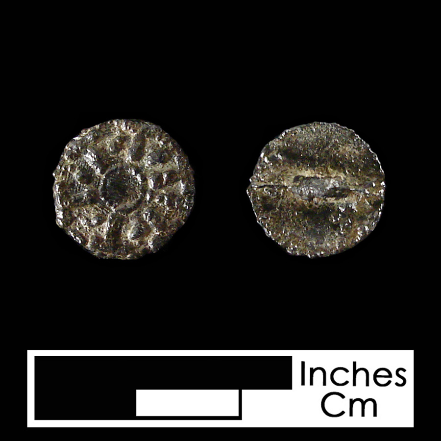 Image of pewter linked button.