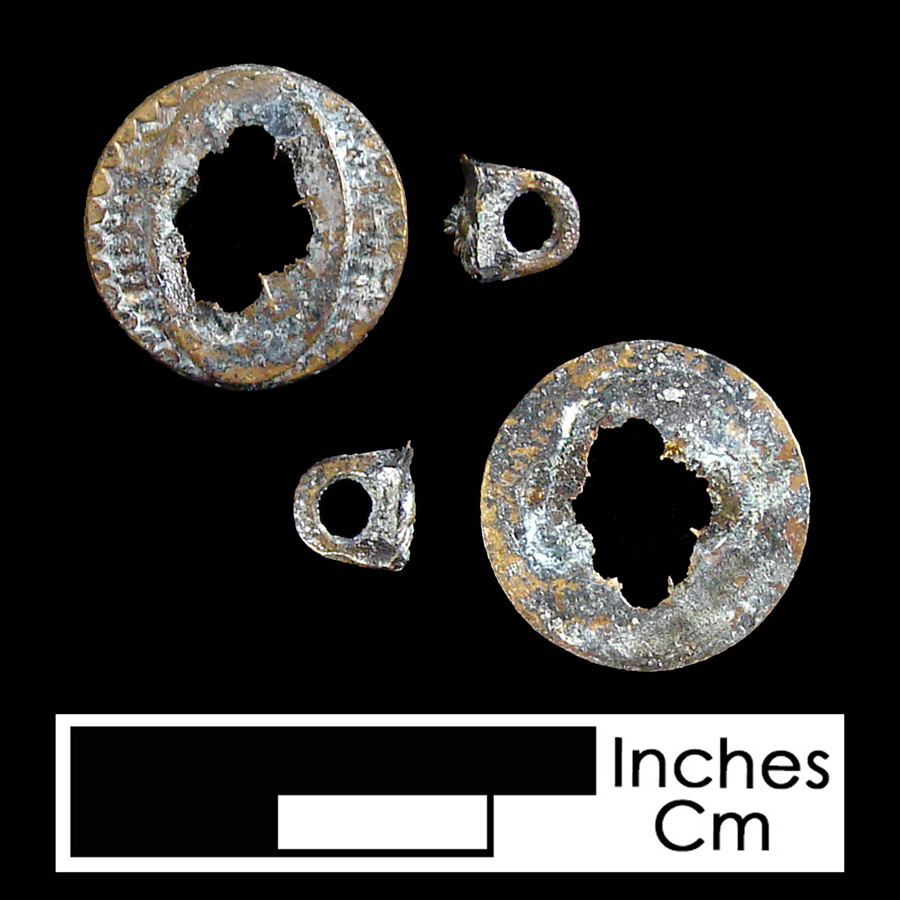 Image of copper alloy linked button.