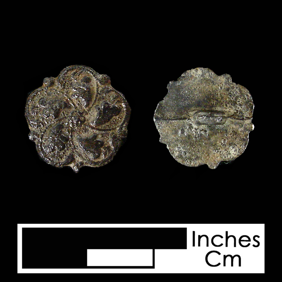 Image of pewter linked button.