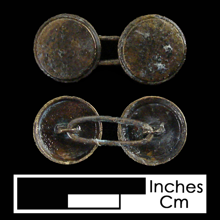 Image of copper alloy linked button.
